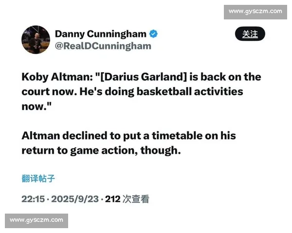 加兰自信脚趾康复顺利 主帅坦言或错过训练营 加兰自信脚趾康复顺利 主帅坦言或错过训练营